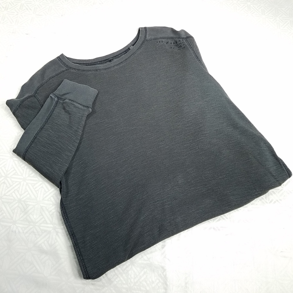 Guess Gray Embroidered Long Sleeve T Shirt Mens